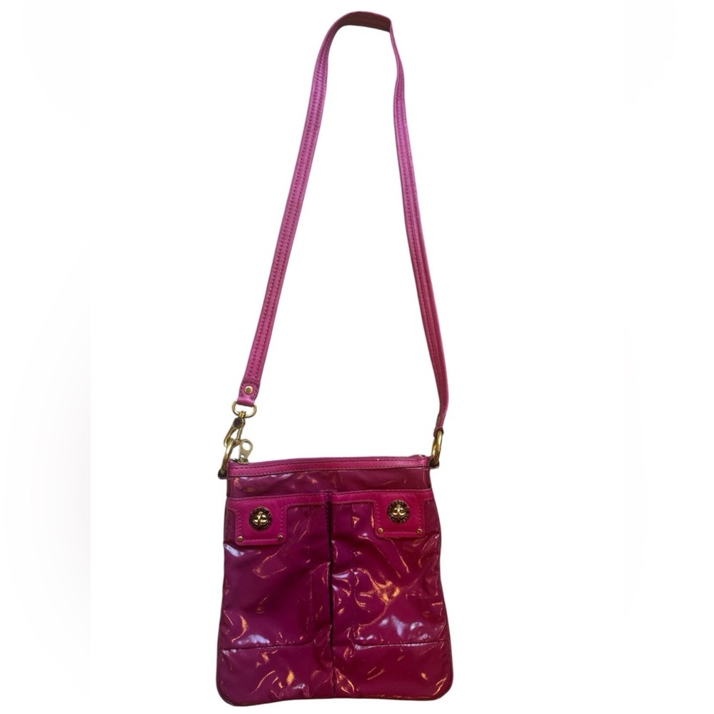 Marc By Marc Jacobs Women's Pink Percy Crossbody Turn lock patent Leather Bag